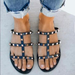 Black Studded Sandal